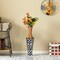 Uniquewise White striped and brown Metal Floor Vase Home Decor for Flowers and Artificial Floral Arrangements QI004522 - alternate 4